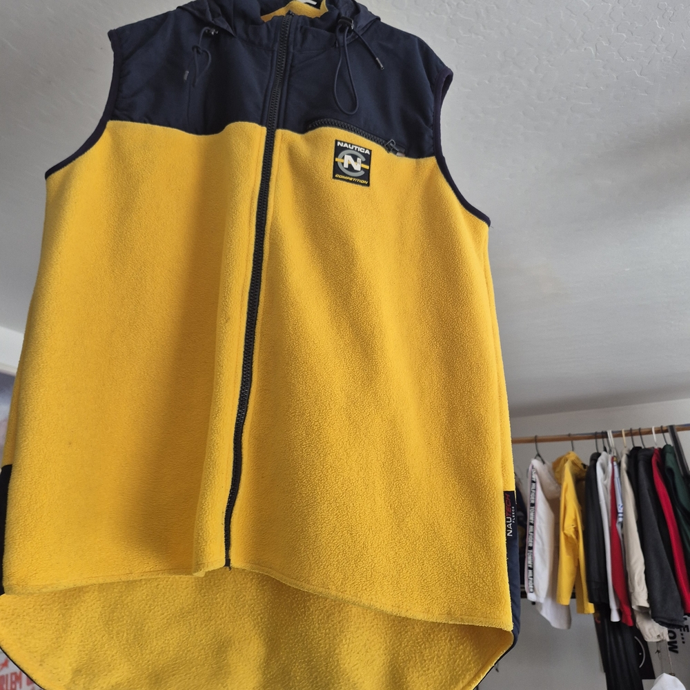 Nautica Yellow and Black Fleece Vest